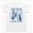 Sarcastic Anti Social Book Club Cat Skull Book Lover Unisex T-Shirt