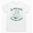 He Sees What You'Ve Been Reading Christmas Bookish Santa Premium Tri-Blend Unisex T-Shirt