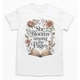 She Blooms Among The Pages Women Mom Wife Floral Book Lover Unisex T-Shirt