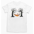 Skeleton Reading Book In Hammock Halloween Reader Unisex T-Shirt