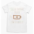 Social Battery Drain I'm So Over It Introvert Homebody Line Raglan Baseball Tee Unisex T-Shirt