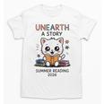 Unearth a Story Cute Kitten Summer Reading 2026 Cat Book Unisex T-Shirt