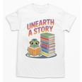 Unearth A Story Cute Turtle Reading Books Librarian Unisex T-Shirt