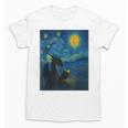 Van Gogh Starry Night Fantasy Reader Dragon Reading Book Unisex T-Shirt