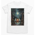 Vintage Ghost Book Reading Camping Gothic Halloween Teachers Unisex T-Shirt
