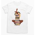 Woman And Books Stack Afro Girl Book Lover Unisex T-Shirt Woman And Books Stack Afro Girl Book Lover Unisex T-Shirt