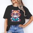 Adorable Book Lover Maine Coon Cat With Reading Glasses Cute Unisex T-Shirt
