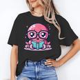 Adorable Book Lover Octopus With Reading Glasses Cute Unisex T-Shirt