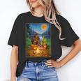 Bigfoot And Alien Reading Books Campfire Halloween Unisex T-Shirt