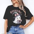 Boo Ghost Books Coquette Bow Halloween Women School Teacher Unisex T-Shirt Boo Ghost Books Coquette Bow Halloween Women School Teacher Unisex T-Shirt