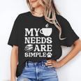 Book Coffee Dog Book My Needs Are Simple Men Women Kids Unisex T-Shirt