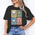Books Yarn Coffee Repeat Crocheting Unisex T-Shirt Books Yarn Coffee Repeat Crocheting Unisex T-Shirt