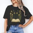 Cat Reading Book Flowers Unisex T-Shirt