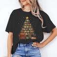 Christmas Tree Bookshelf Book Lover Library Unisex T-Shirt