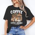 Coffee Cats And Books Cats And Reading Lovers Unisex T-Shirt Coffee Cats And Books Cats And Reading Lovers Unisex T-Shirt