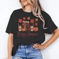 Cozy Season Autumn Leaves Books Pumpkins Fall Halloween Unisex T-Shirt