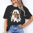 Cute Ghost Reading Book Spooky Season Halloween Costume Kids Unisex T-Shirt