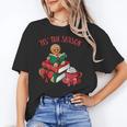 Cute Gingerbread Man Reading Book Nerd Christmas Bookish Unisex T-Shirt