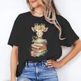Cute Giraffe With Book Floral Bookworm Librarian Book Lover Unisex T-Shirt
