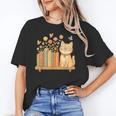 Cute Kawaii Cat Books Flowers Unisex T-Shirt