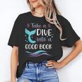Cute Mermaid Librarian Teacher Dive Into A Good Book Reading Unisex T-Shirt