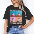Cute Penguin Reading Book School Librarian Teacher Student Unisex T-Shirt