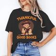 Cute Thanksgiving Teacher Librarian Thankful Reading Books Unisex T-Shirt