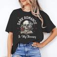 Dark Romance Is My Therapy Book Lover Merch Trigger Warning Unisex T-Shirt