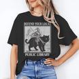 Defend Your Local Library Knight Cat Rider Book Lover Unisex T-Shirt