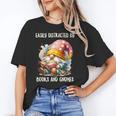 Easily Distracted By Books And Gnomes Book Reading Gnome Unisex T-Shirt