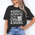 Easily Distracted By Cats And Books Reading Apparel Unisex T-Shirt Easily Distracted By Cats And Books Reading Apparel Unisex T-Shirt