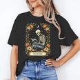 Floral Tarot Card The Reader Skeleton Reading Book Unisex T-Shirt