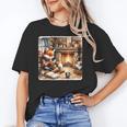 Fox Reads By Fireplace In Cabin Rustic Book Cozy Cup Tea Unisex T-Shirt Fox Reads By Fireplace In Cabin Rustic Book Cozy Cup Tea Unisex T-Shirt