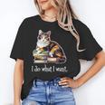 Girls Books I Do What I Want Calico Cat Lover Unisex T-Shirt