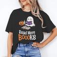 Halloween Teacher Women Cute Reading Ghost Read More Books Unisex T-Shirt Halloween Teacher Women Cute Reading Ghost Read More Books Unisex T-Shirt