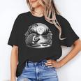 Hedgehog Reading Book Full Moon Lake Scenery Unisex T-Shirt
