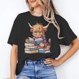 Highland Cow Reading Book Librarian Library Unisex T-Shirt Highland Cow Reading Book Librarian Library Unisex T-Shirt