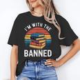 I'm With The Banned Stack Of Books Vintage Sunset Retro Unisex T-Shirt