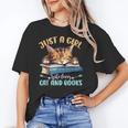 Just a Girl Who Loves Cats And Books Kitties Pet Art Lover Unisex T-Shirt