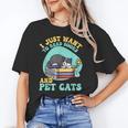 I Just Want To Read Books And Pet Cats Cat Book Lovers Unisex T-Shirt I Just Want To Read Books And Pet Cats Cat Book Lovers Unisex T-Shirt