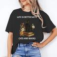 Life Is Better With Cats And Books Cute Cat Lover For Men Women Kids Unisex T-Shirt Life Is Better With Cats And Books Cute Cat Lover For Men Women Kids Unisex T-Shirt