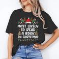 Most Likely To Read A Book On Christmas Matching Family Unisex T-Shirt Most Likely To Read A Book On Christmas Matching Family Unisex T-Shirt
