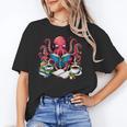 Octopus Reading Book Coffee Lover Bookaholic Bookworm Reader Unisex T-Shirt