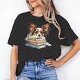 Papillon Books Reading Dog Breed Graphic For Men Women Kids Unisex T-Shirt
