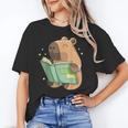 Pet Capybara Is Reading Library Capy Word Book Day Teacher Men Women Kids Unisex T-Shirt