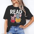Pig Elephant Reading Cute Book Lover Bookworm Boys Girls Kid Unisex T-Shirt