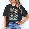 Reading Is Snow Much Fun Christmas Books Snowman Bookworm Unisex T-Shirt