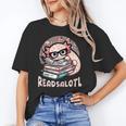 Readsalotl Axolotl Reading Books Glasses Bookworm Pun Fun Unisex T-Shirt