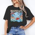 Readsolotl Blue Kawaii Axolotl Book Lover Reading Retro Unisex T-Shirt Readsolotl Blue Kawaii Axolotl Book Lover Reading Retro Unisex T-Shirt