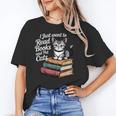 Retro I Just Want To Read Books And Pet Cats Cat For Men Women Kids Unisex T-Shirt